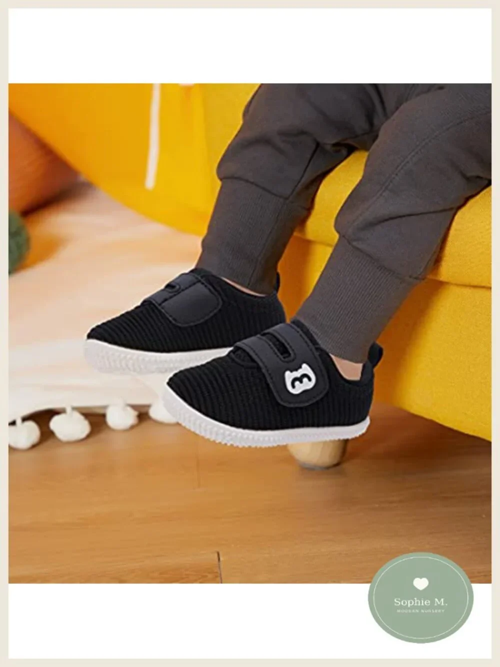Baby First Walker Shoes Non-Slip Breathable Hook & Loop Sneakers